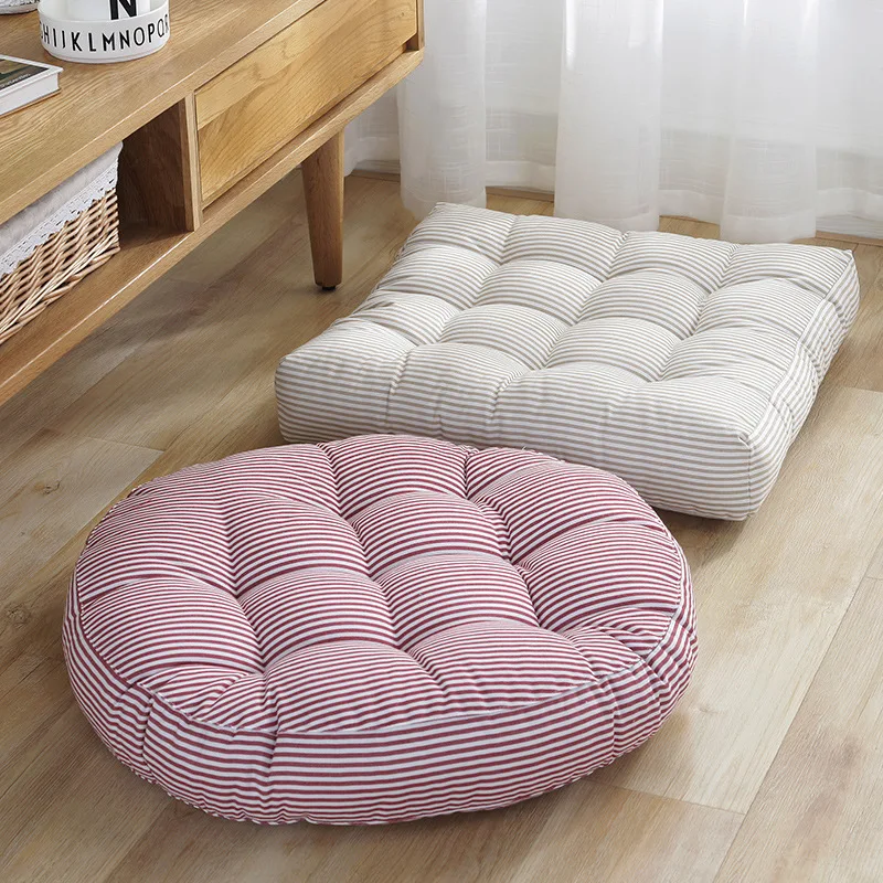 Floor Cushion Pouf - 1 szt. Okrągła Miękka Poduszka Pod