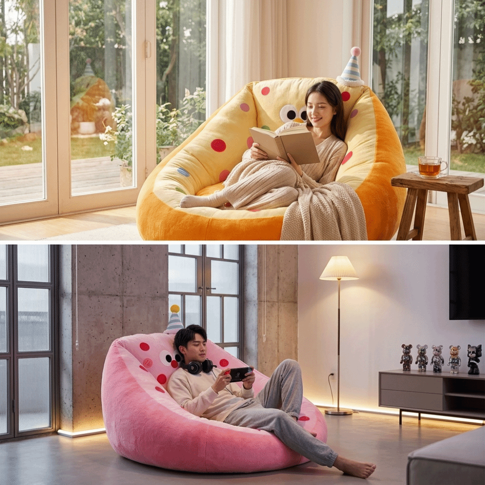 Pufa podłogowa o kreskówkowym  – Floor Cushion Pouf recenzja i cena