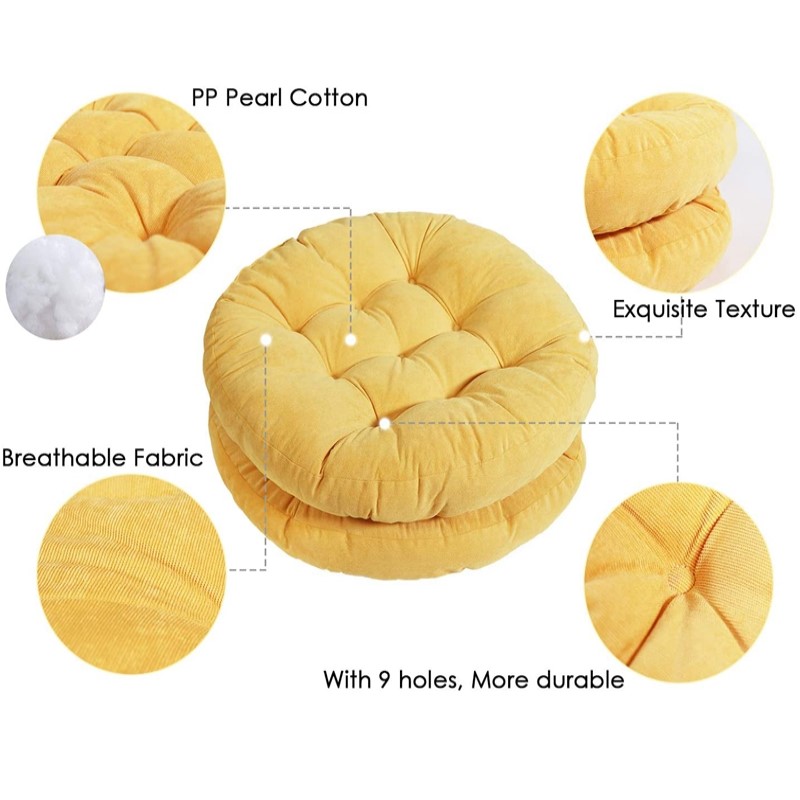 Gruba, duża, okrągła poduszka, – Floor Cushion Pouf recenzja i cena