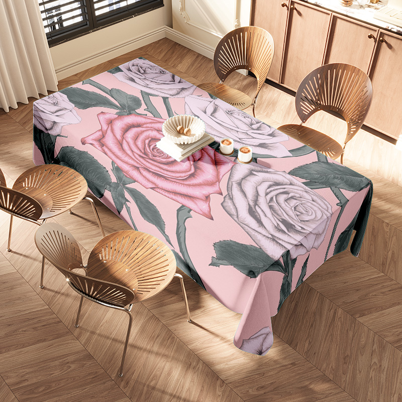 Różowy obrus w kwiaty z różowy – Home Textiles Com recenzja i cena