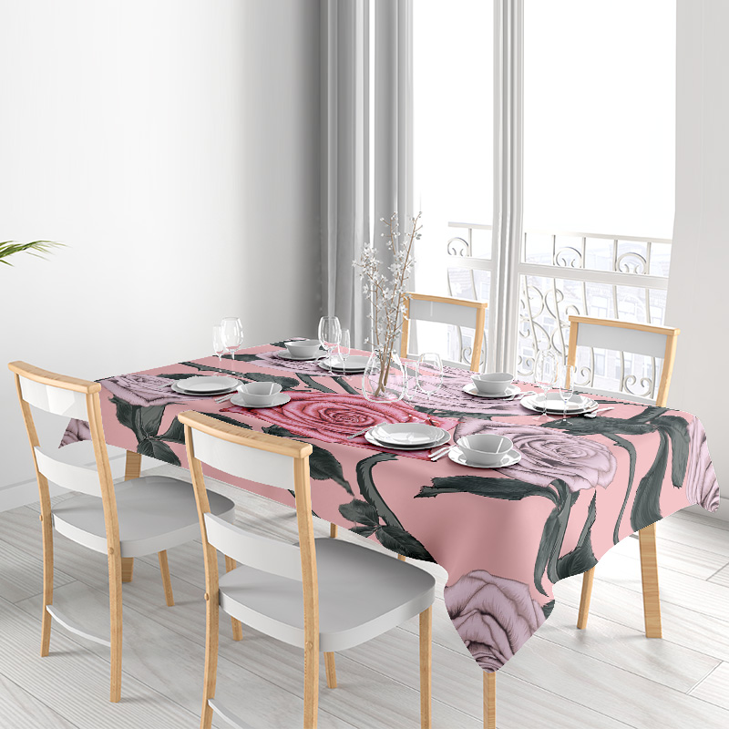 Różowy obrus w kwiaty z różowy – Home Textiles Com recenzja i cena