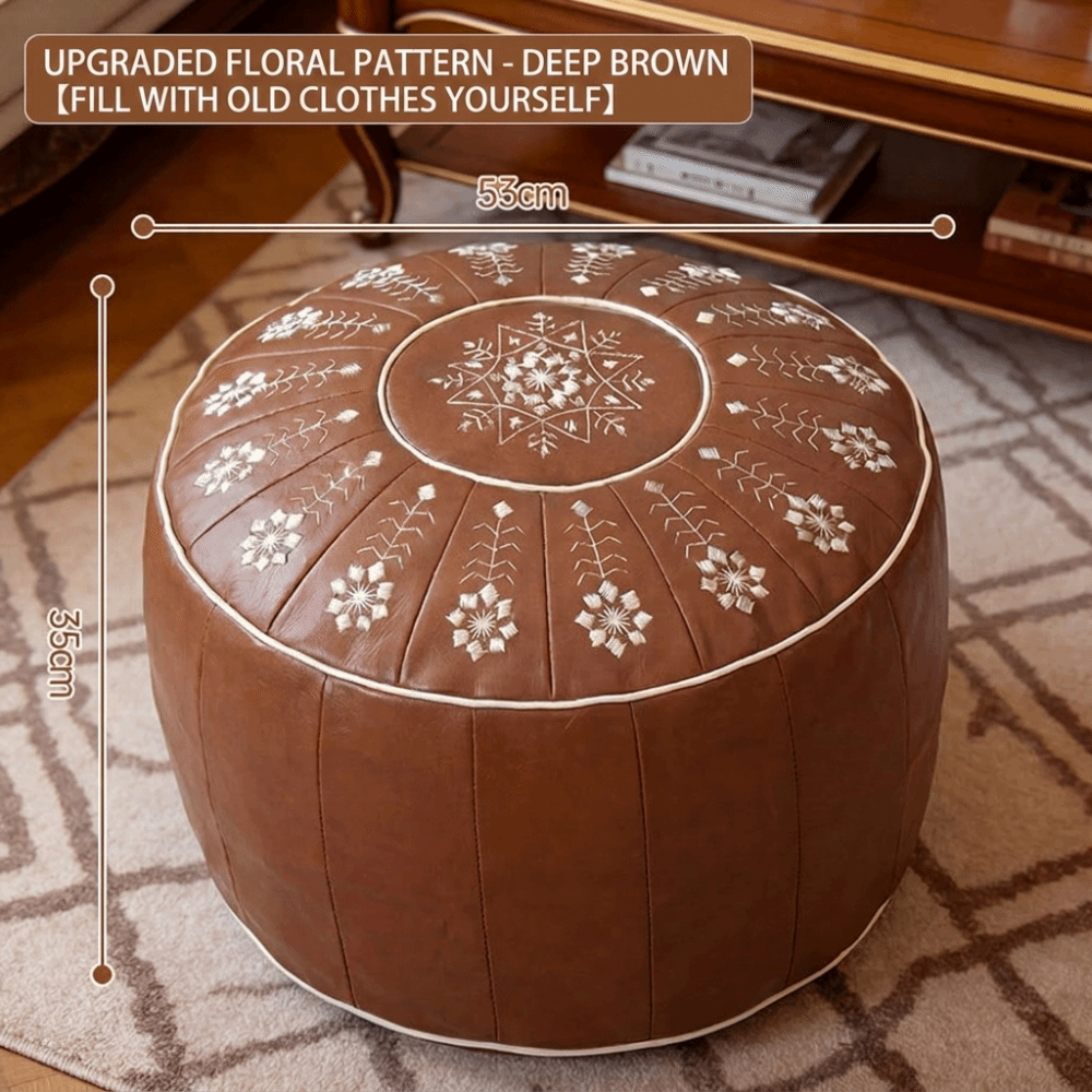 Puf Ottoman w stylu boho, skór – Floor Cushion Pouf recenzja i cena